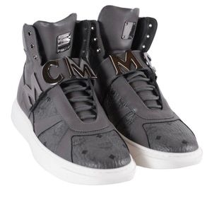 MCM monogram high top suede sneakers